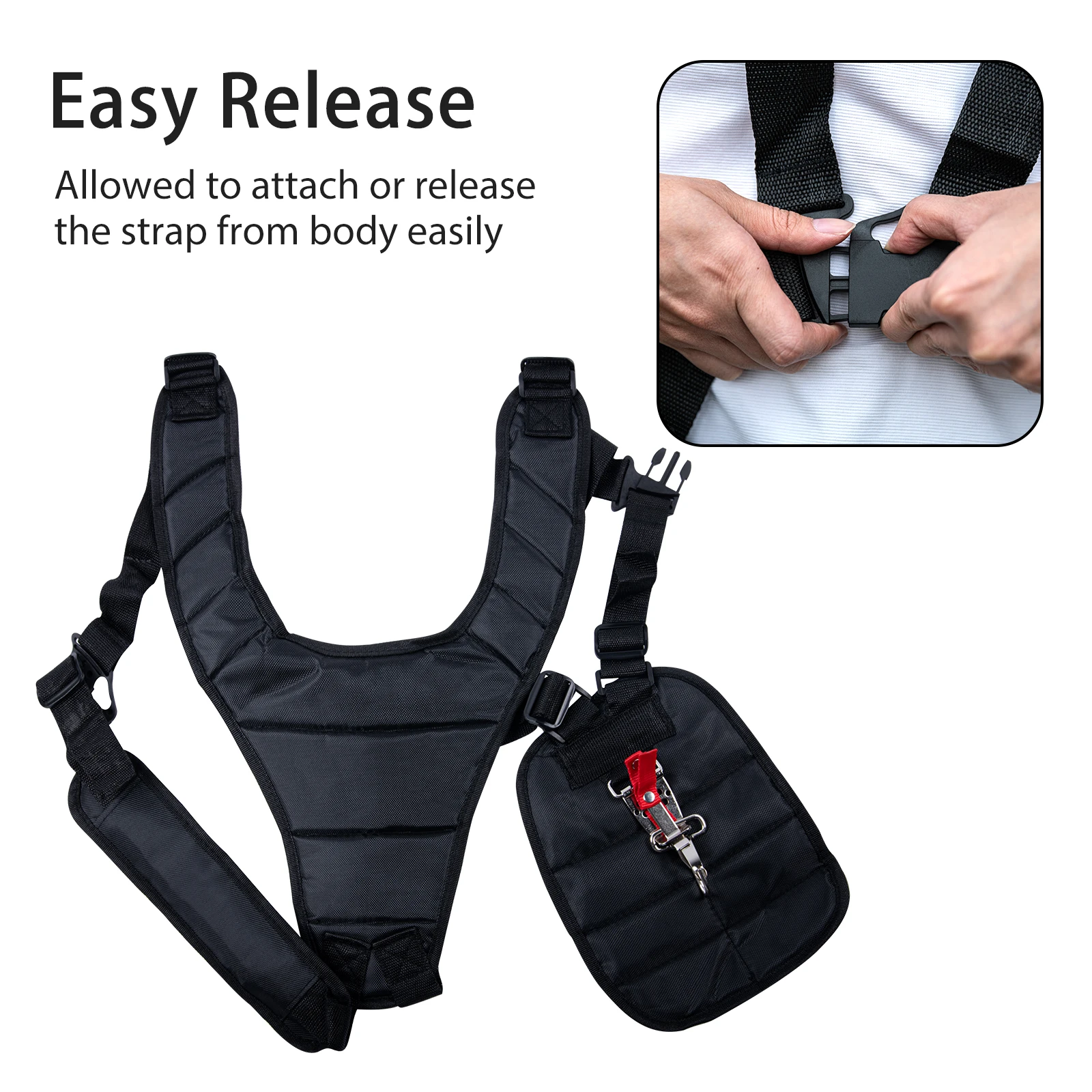 Arnés doble de nylon para desbrozadora Goture Strap con correa hombro