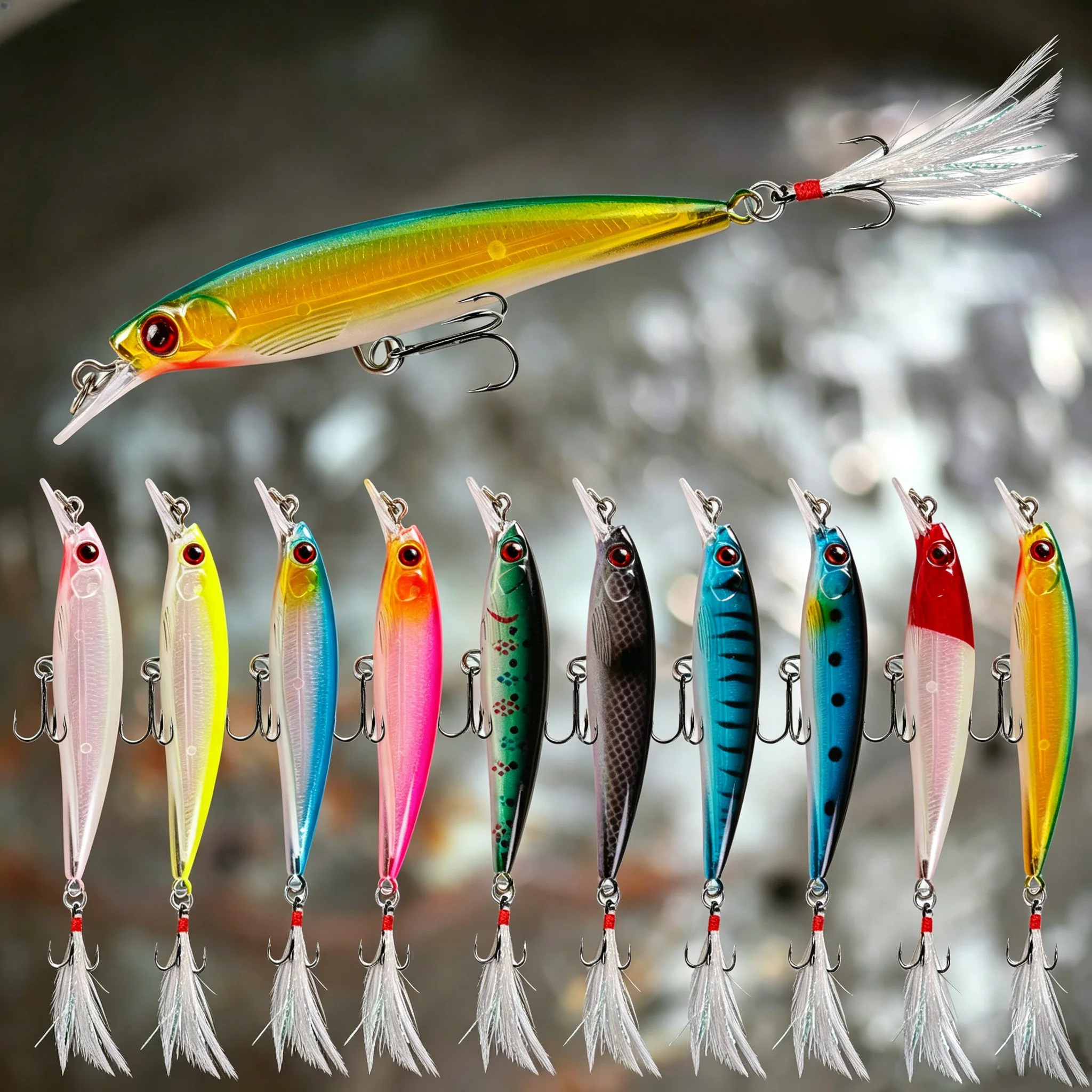 Jerkbait Minnow ABS con ojos 3D para lucio y lubina – mar - imagen 5