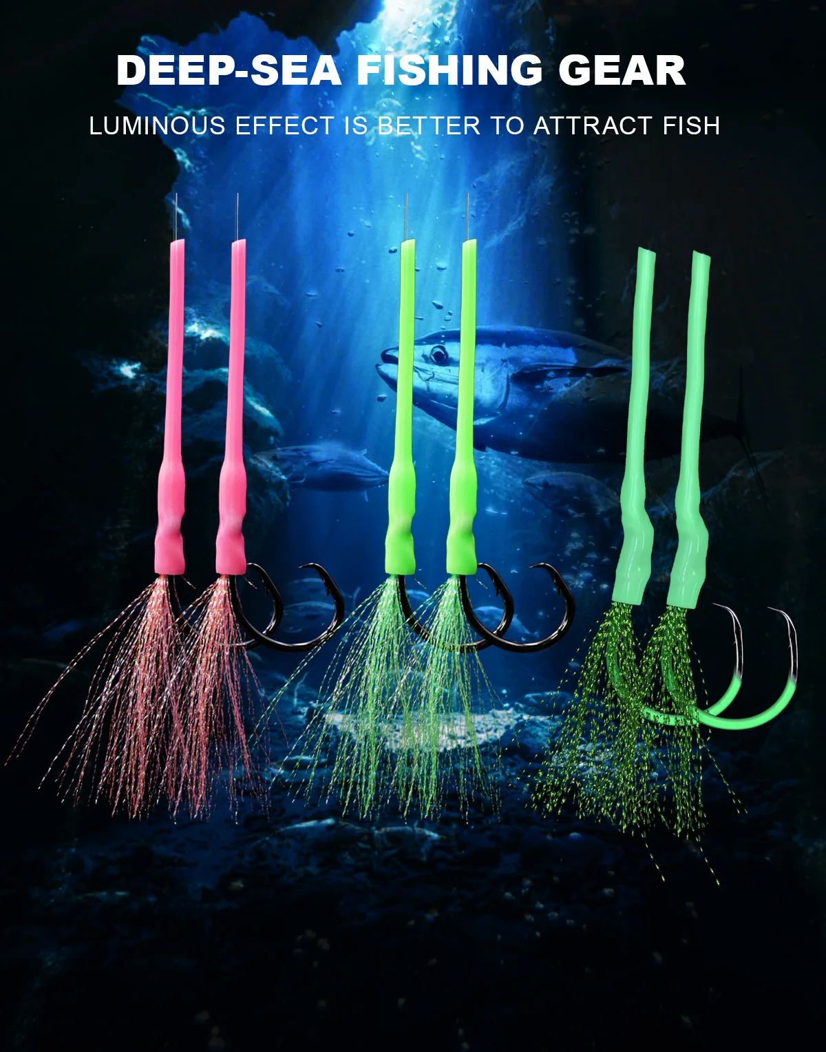 Equipo de pesca con tubo luminoso y anzuelo circular