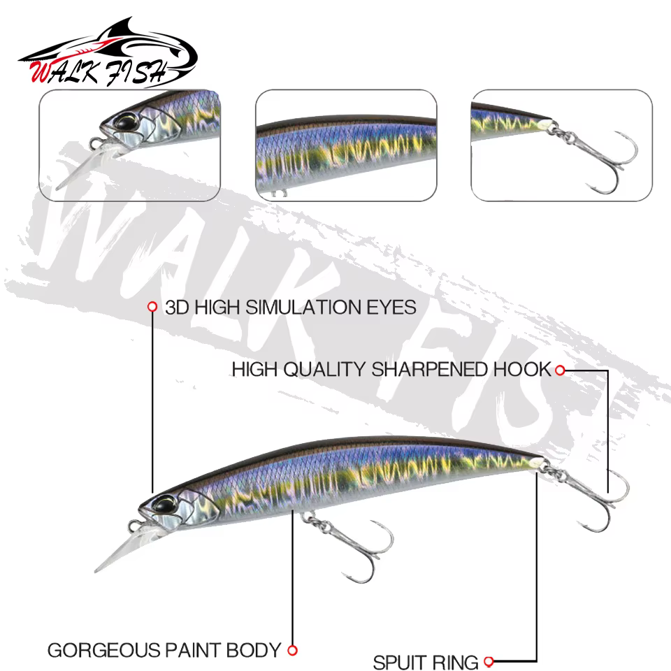 Senuelo duro de pesca Wobblers de accion - imagen 3