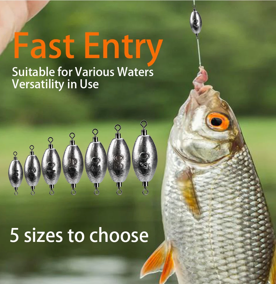 Plomos de pesca THKFISH con forma ovalada y rótula giratoria