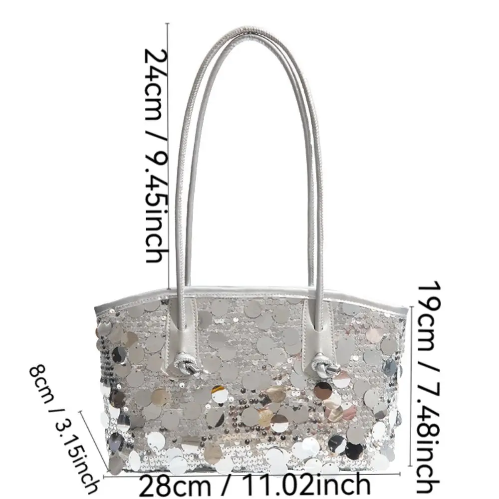 Bolso de mano con lentejuelas brillantes gran capacidad – Purpurina - imagen 5
