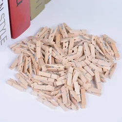 Mini pinzas de madera para ropa y fotos, clips naturales