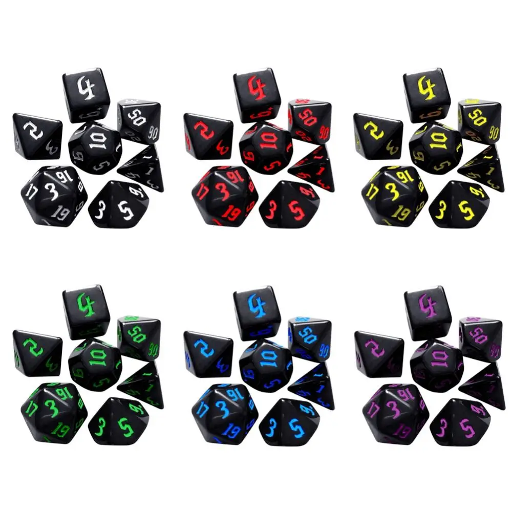 Juego de dados poliédricos opacos acrílico multifaceta digital DND - imagen 4
