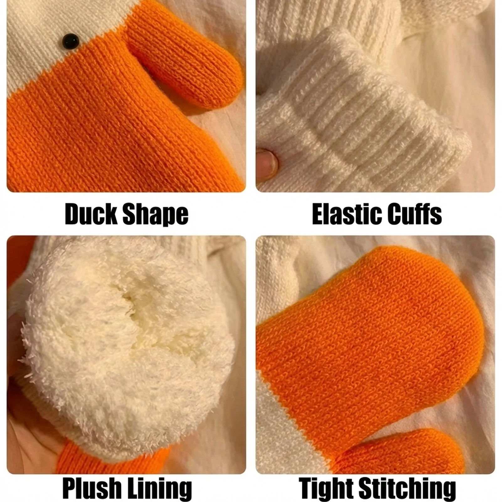Guantes térmicos a prueba de viento de punto felpado para pesca - imagen 3