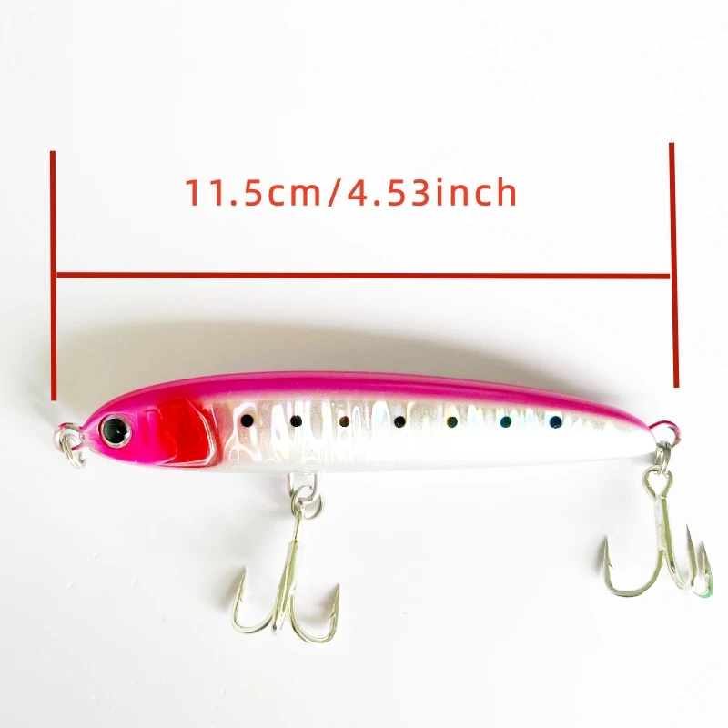 Señuelo tipo lápiz MEGAIMABASS de lanzamiento largo en azul y dorado - imagen 2
