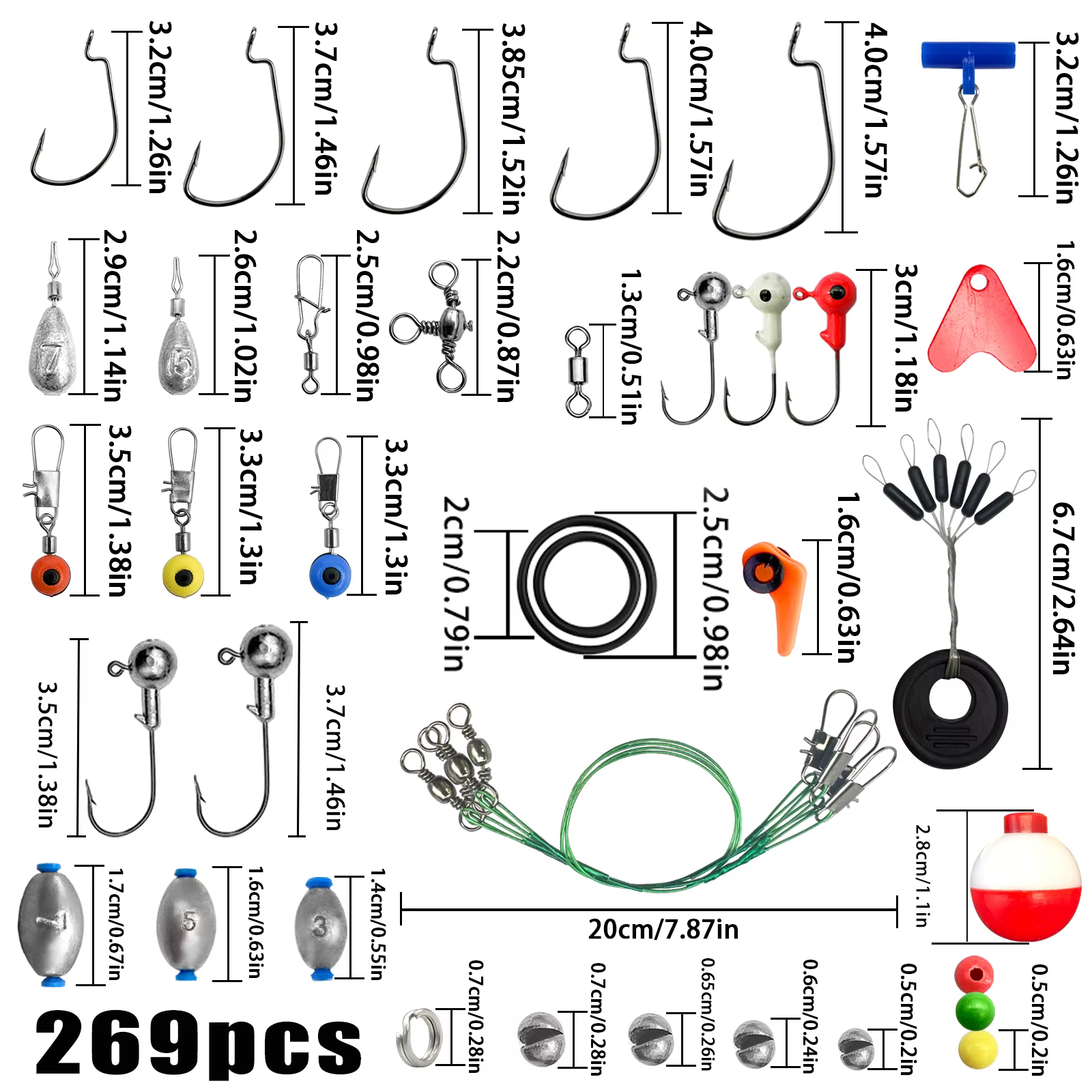 Kit Aparejos de Pesca con Caja – Anzuelos, Plomos y Cebo