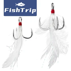 FishTrip Gancho Triple con Plumas – Anzuelo Agua Salada
