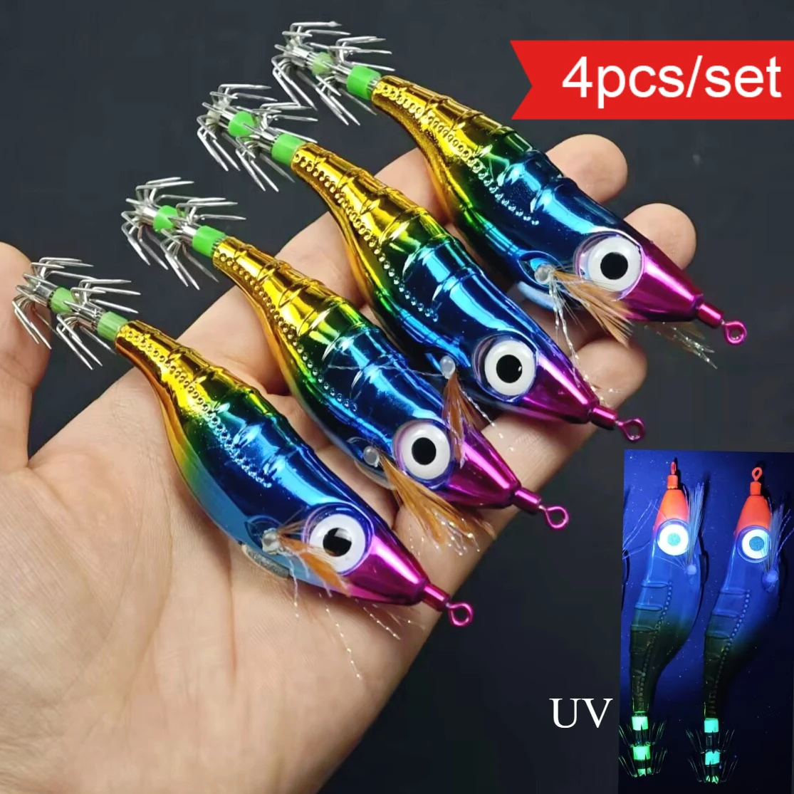 Señuelos luminosos para calamar y camarón – pesca nocturna - imagen 2