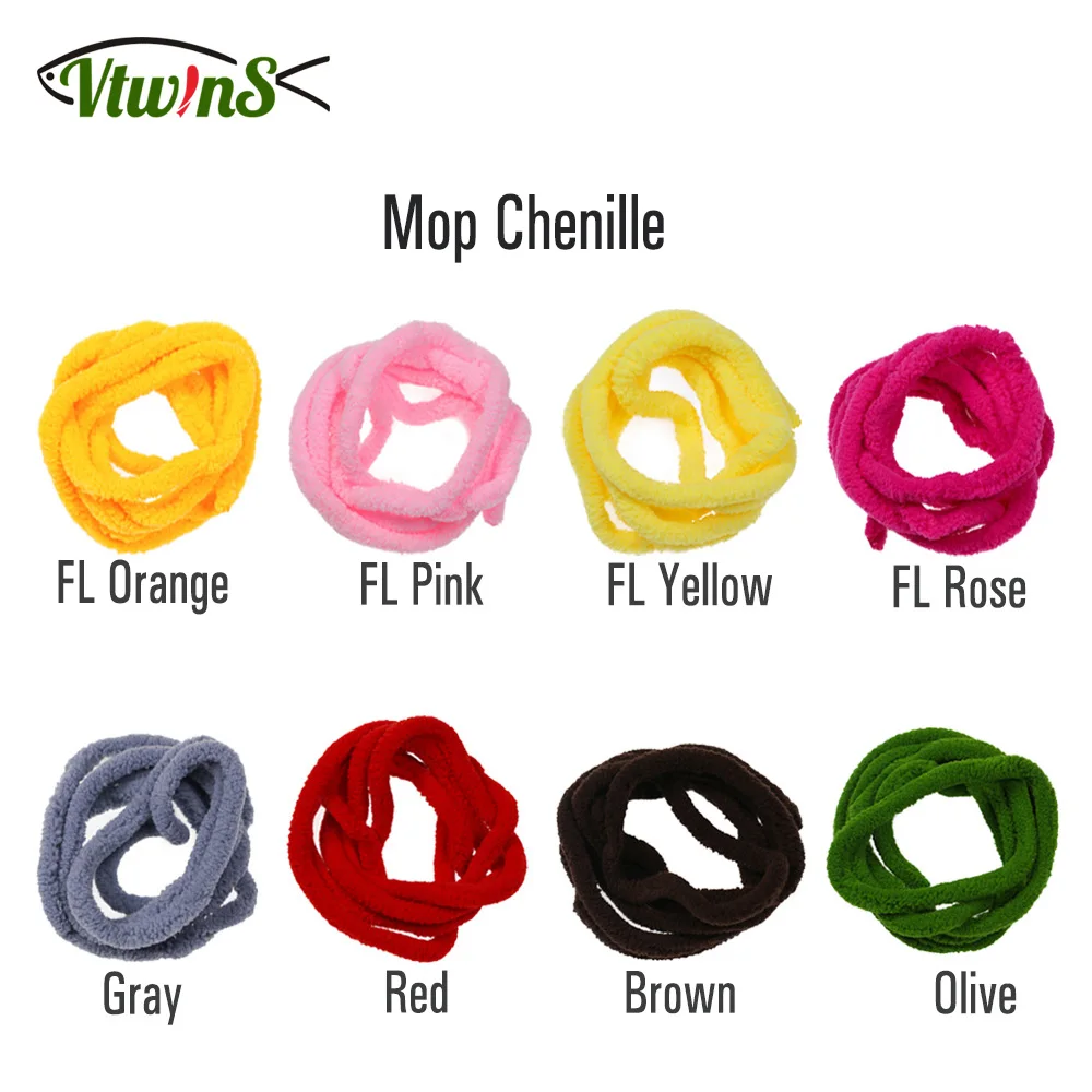 Vtwins Mopa UV para mosca y grubs de hilo con chenilla