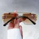Gafas de sol sin montura doble puente guepardo UV400 con degradado - imagen 2