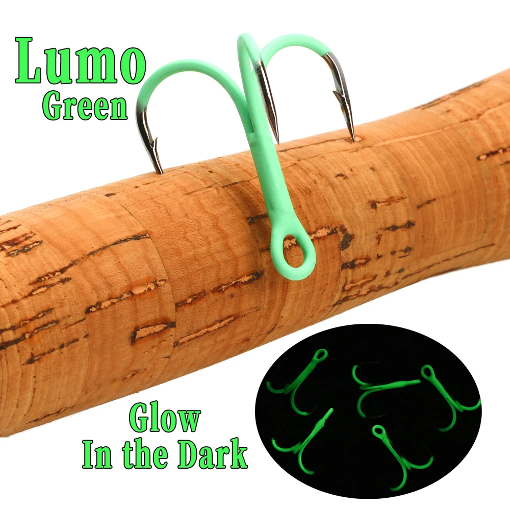 Wifreo Anzuelos Triples Verdes Luminosos – Pesca mar - imagen 2