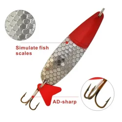 Señuelo metálico para lucio con cuchilla triangular roja giratoria