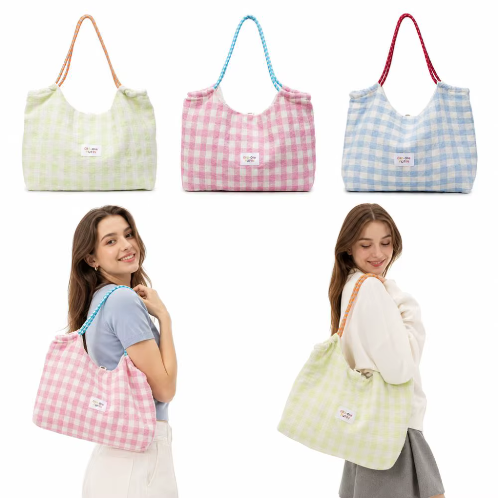 Bolso Bandolera a Cuadros Gran Capacidad para Mujer – Ligero y Resistente - imagen 2