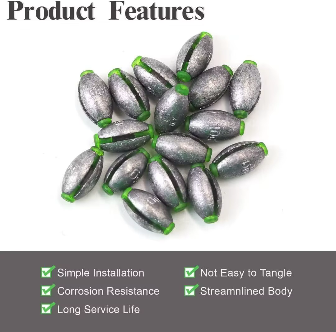 Kit de plomos split shot tipo huevo para pesca drop shot - imagen 5