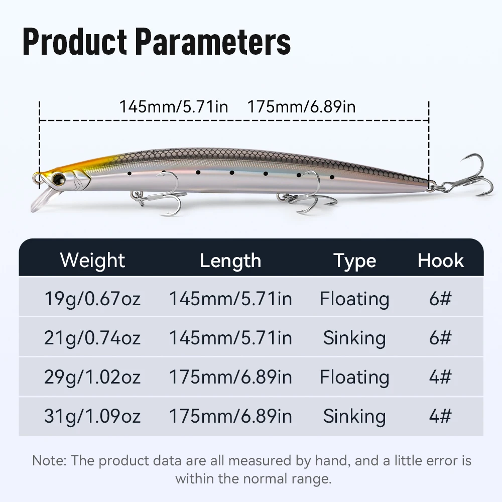Kingdom Minnow señuelo lubina largo alcance flotante y hundimiento - imagen 2