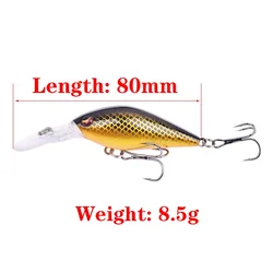 Crankbait Wobbler con anzuelos triples – Señuelo de pesca duro