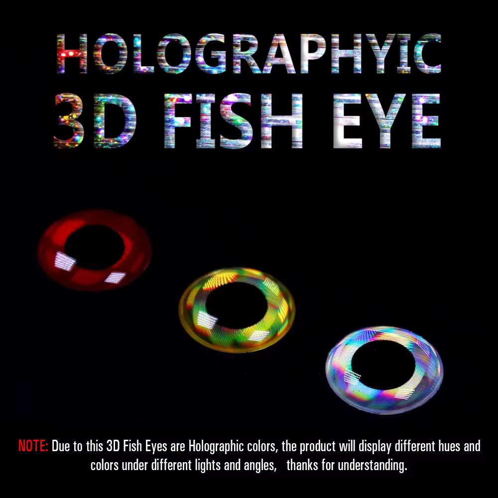 Ojos Holográficos 3D Lionriver – Montaje para señuelos artificiales - imagen 3