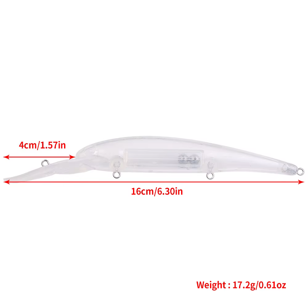 Señuelo Minnow Wobbler con lengua larga transparente - imagen 5