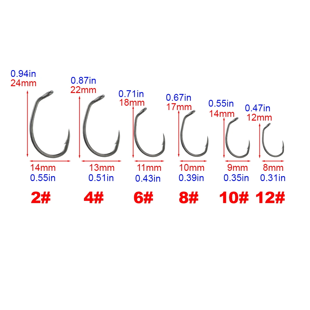 Hirisi Anzuelos de acero inoxidable PTFE con ojo para pesca - imagen 3