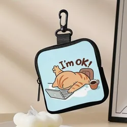 Monedero mini gato impermeable con cremallera PVC