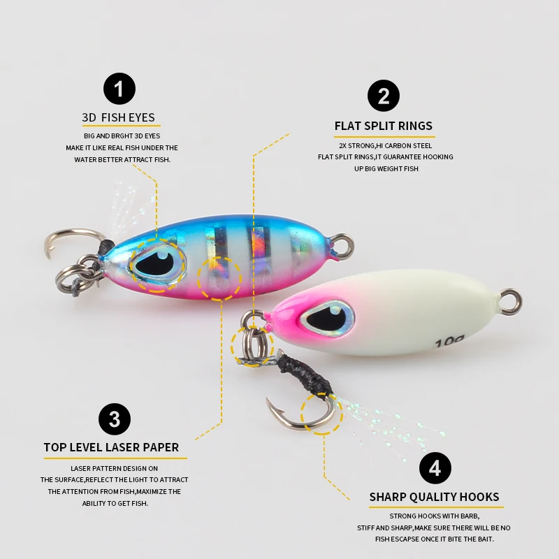 LETOYO Señuelo metal micro para pesca lenta en agua salada - imagen 4