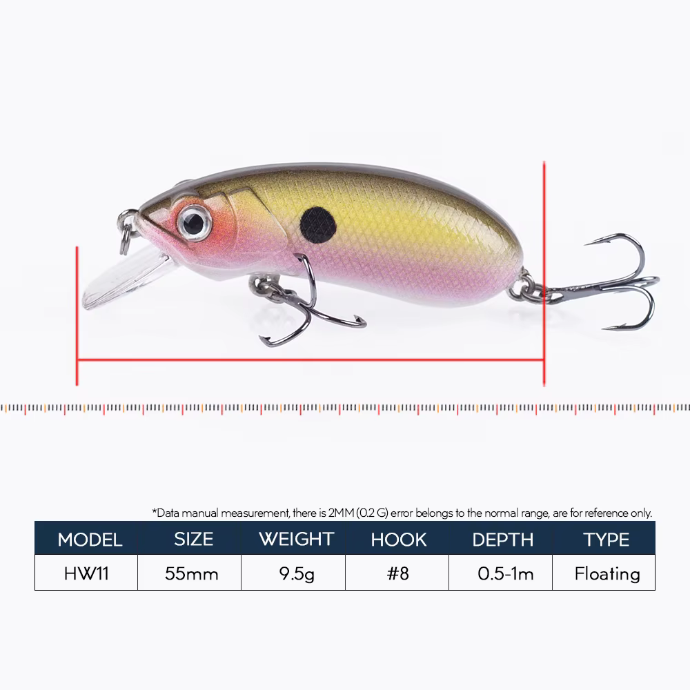 Señuelo Crankbait Hanlin 55mm flotante para lucio - imagen 5