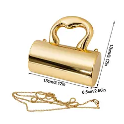 Mini bolso de mano dorado brillante de fiesta para mujer