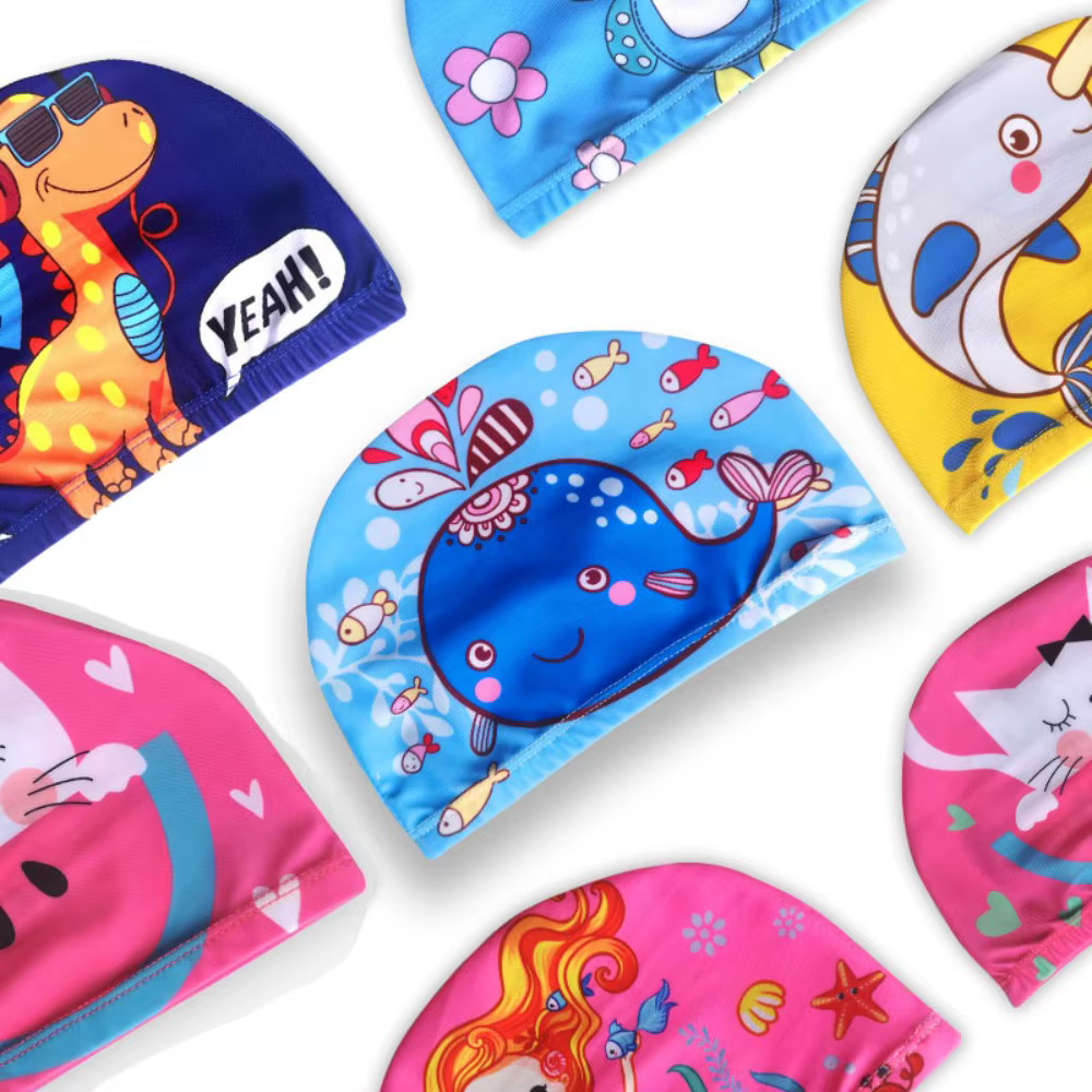 Gorro impermeable de natación infantil con dibujos divertidos - imagen 3