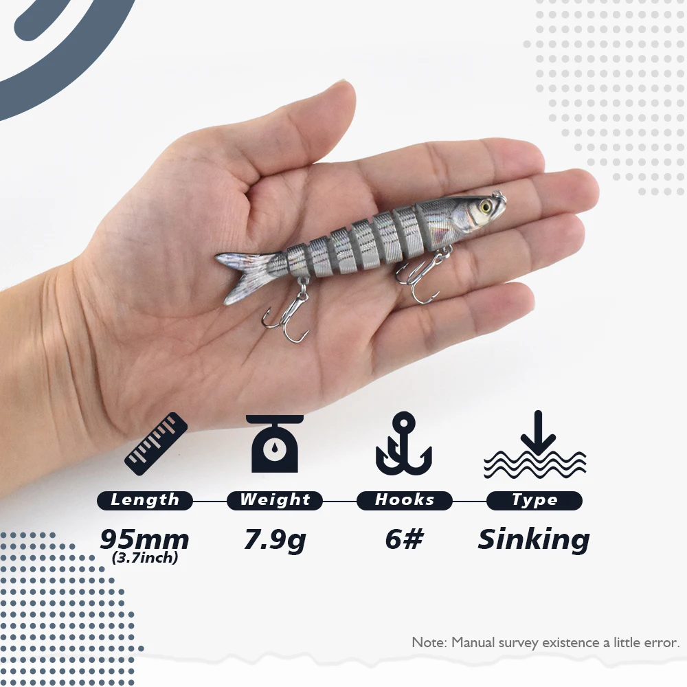 Señuelo Minnow duro ABS hundimiento multiarticulado tallado a mano - imagen 2