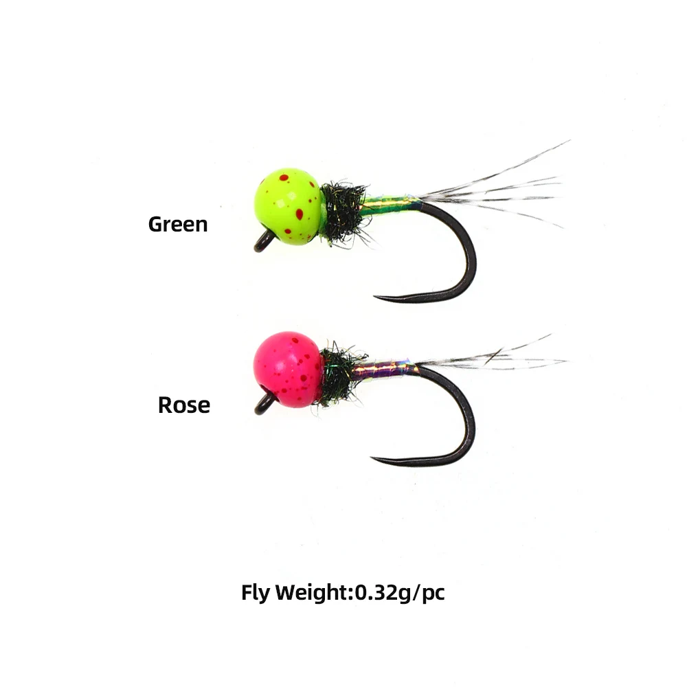 ICERIO Jig Head Ninfa con cuentas de tungsteno UV para trucha - imagen 3