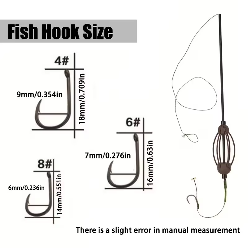 Kit de pesca para carpa con feeder de jaula abierta y hair rig - imagen 4