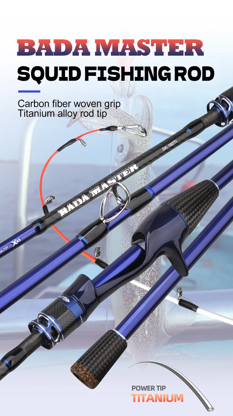 Caña de pescar ROLL FISH ultraligera para calamar