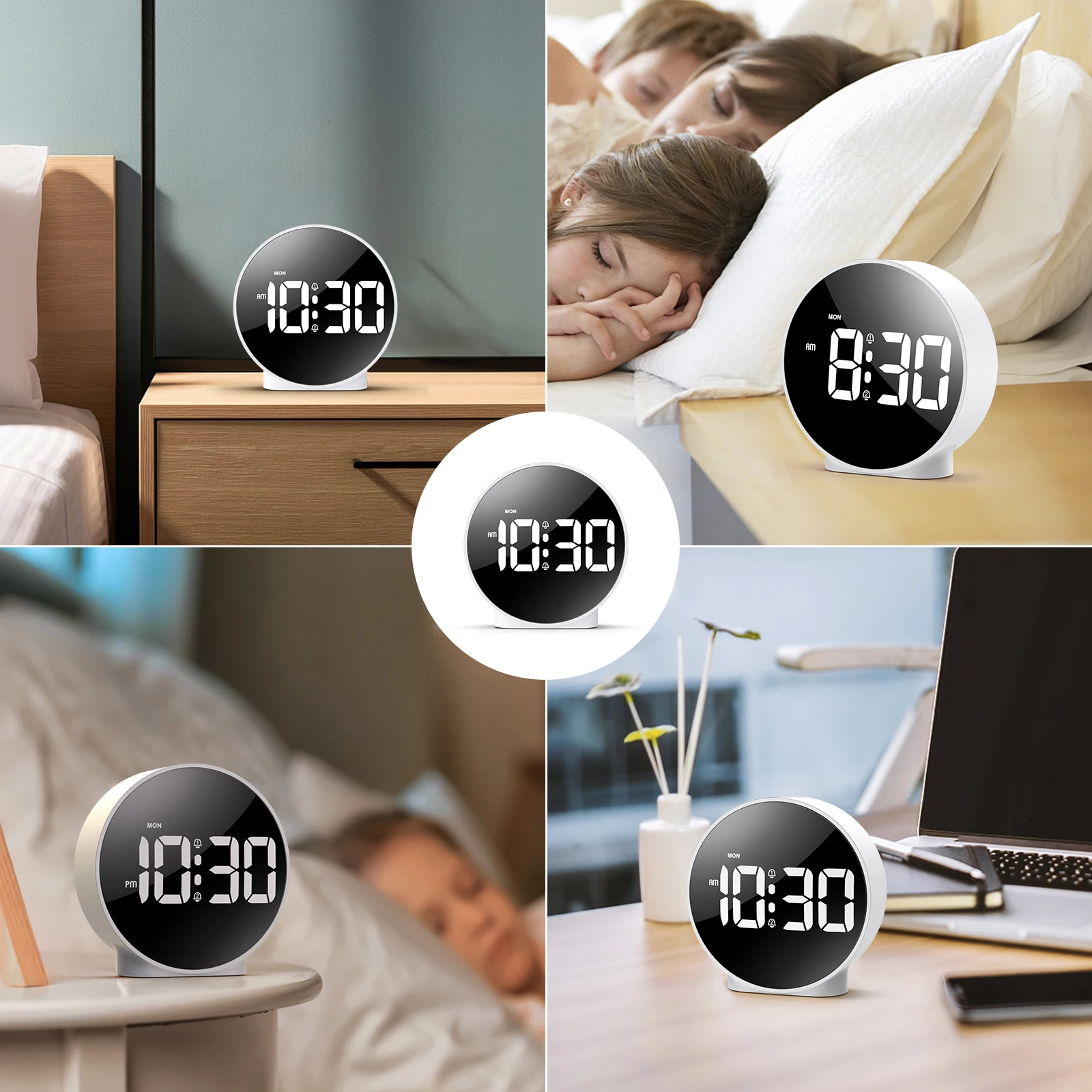 Funciones de alarma y configuración del reloj ORIA
