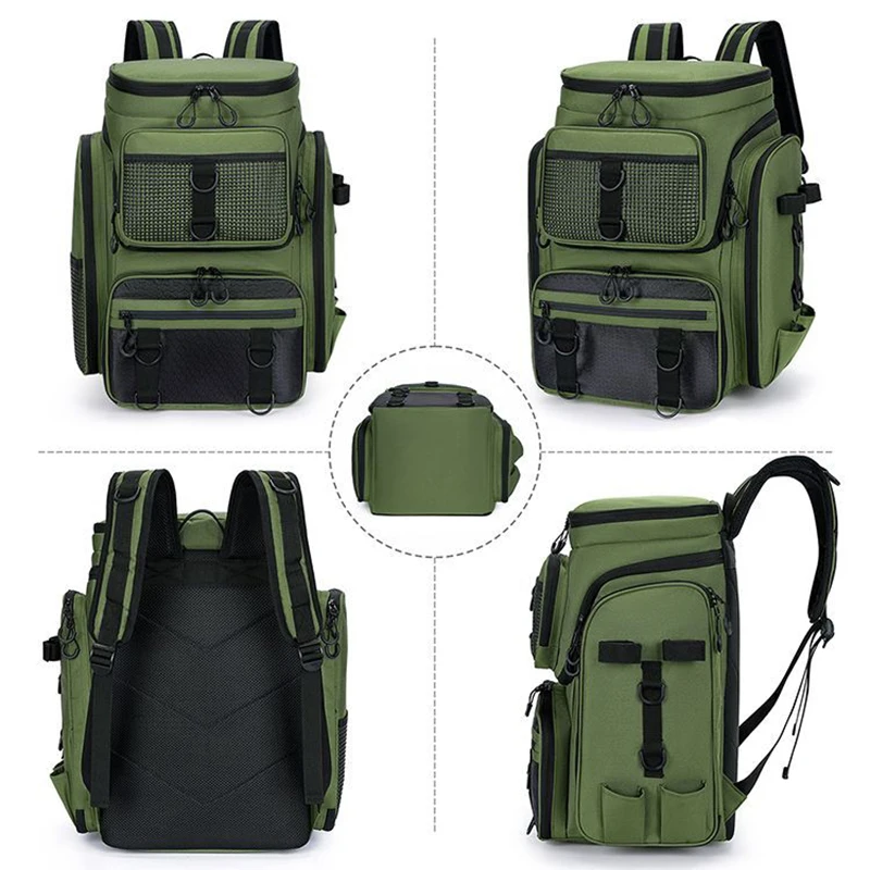 Mochila de pesca con soportes para caña y organizador señuelos - imagen 2