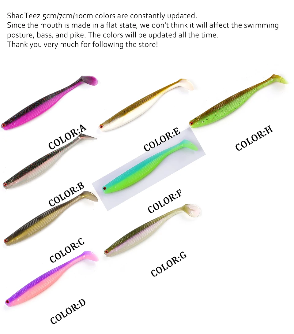 Señuelo soft bait ShadTeez con ojos 3D para pesca de lucio y zander