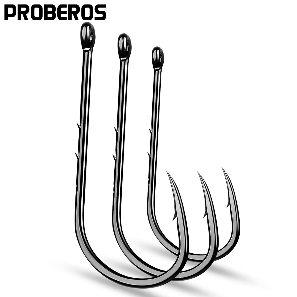 Anzuelo Individual Acero al Carbono Proberos – Vástago Largo Doble Púa - imagen 3