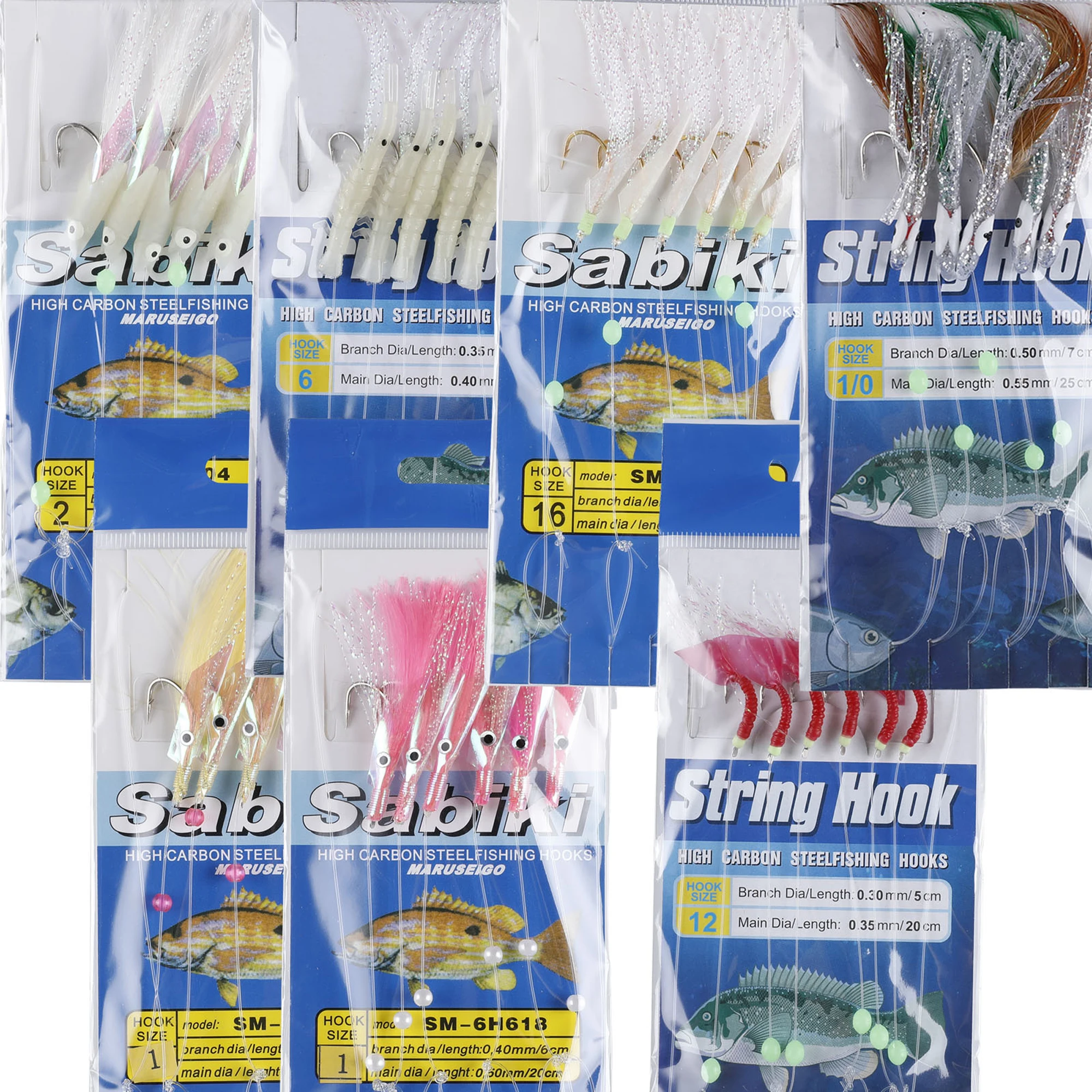 FREE FISHER Sabiki luminoso con anzuelos de cuerda y púas - imagen 4
