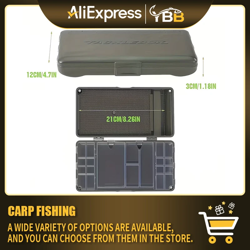 Caja de aparejos con compartimentos
