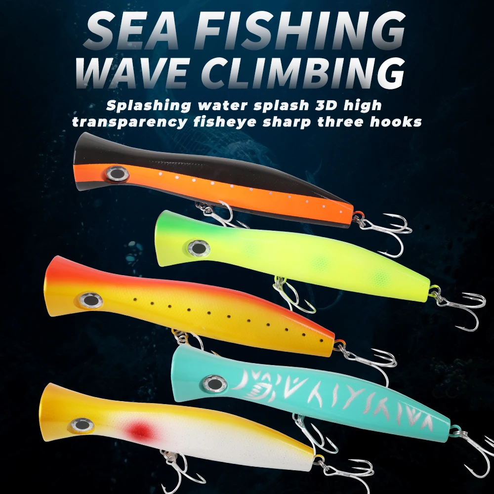 Señuelo popper flotante UV con ojos 3D y dobles triples para pesca - imagen 3