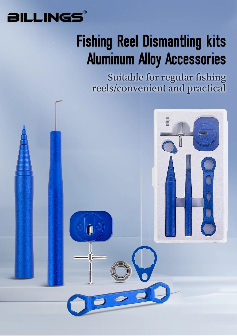 Herramientas del kit para mantenimiento de carretes