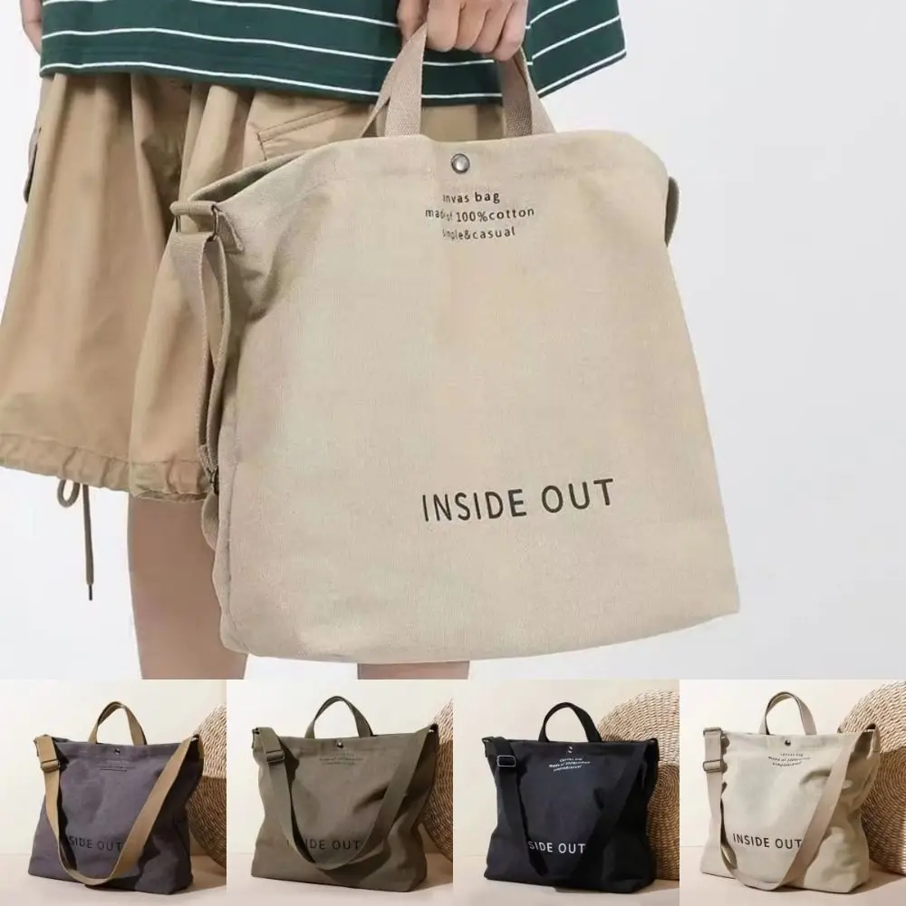 Bolso tote de lona con cremallera y gran capacidad para hombro - imagen 5