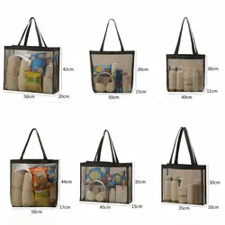 Bolsa de malla transparente portátil para pesca en la playa