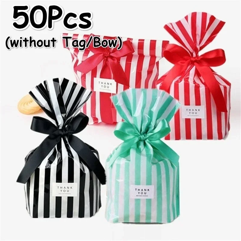 Bolsas de regalo con lazo a rayas – para fiestas y dulces