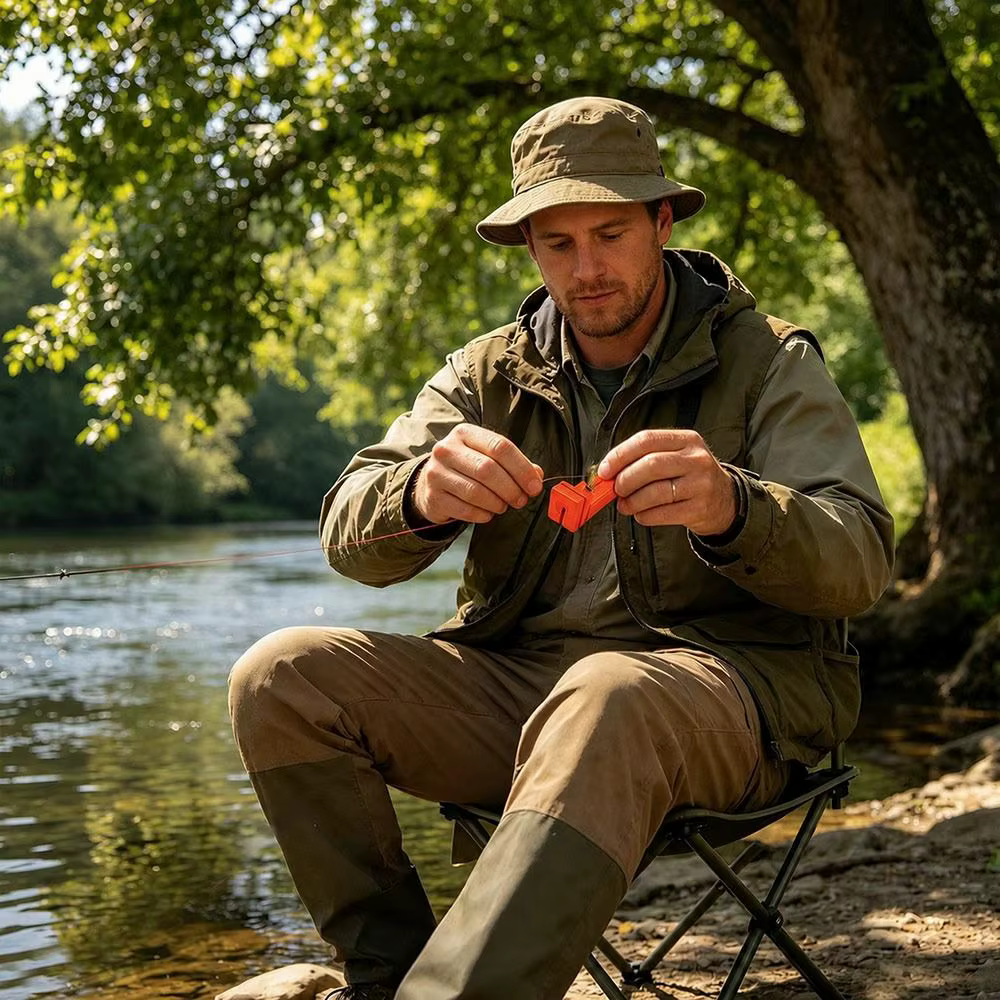 Enhebrador de Moscas Magnético con Llavero – Portátil para Pesca