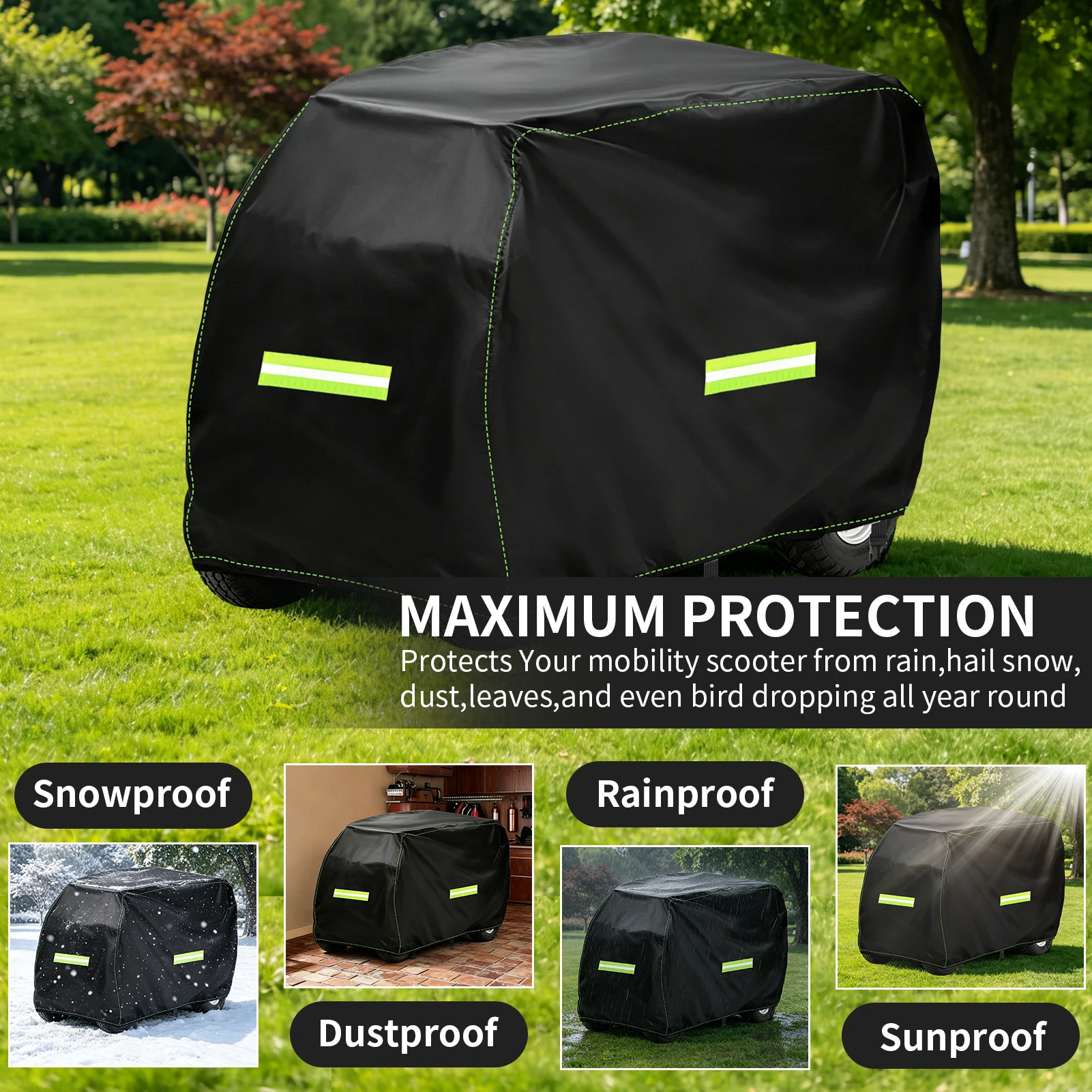 Funda impermeable Oxford para scooter eléctrico con tiras reflectantes - imagen 4