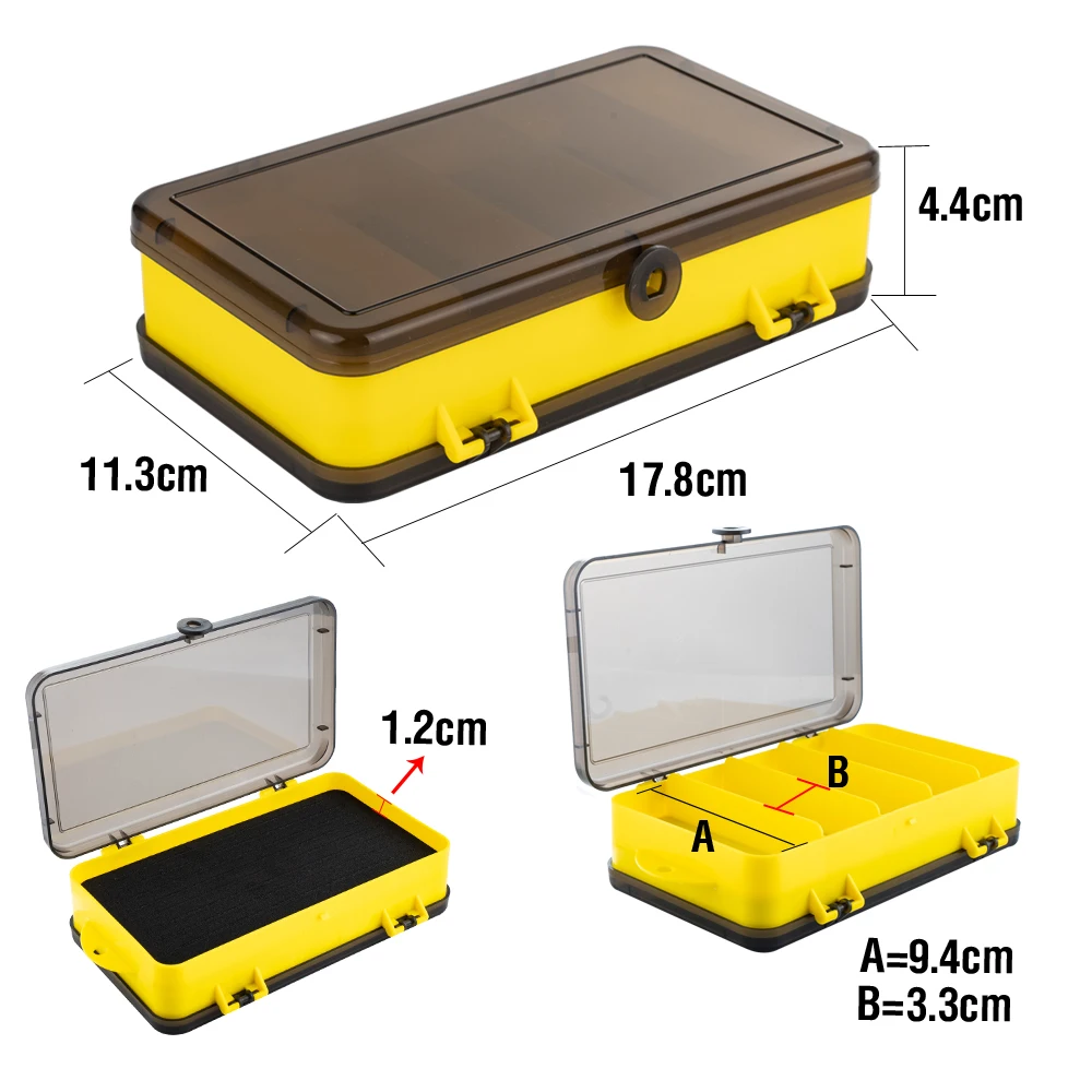 Caja de pesca portátil impermeable doble cara para señuelos y anzuelos - imagen 2