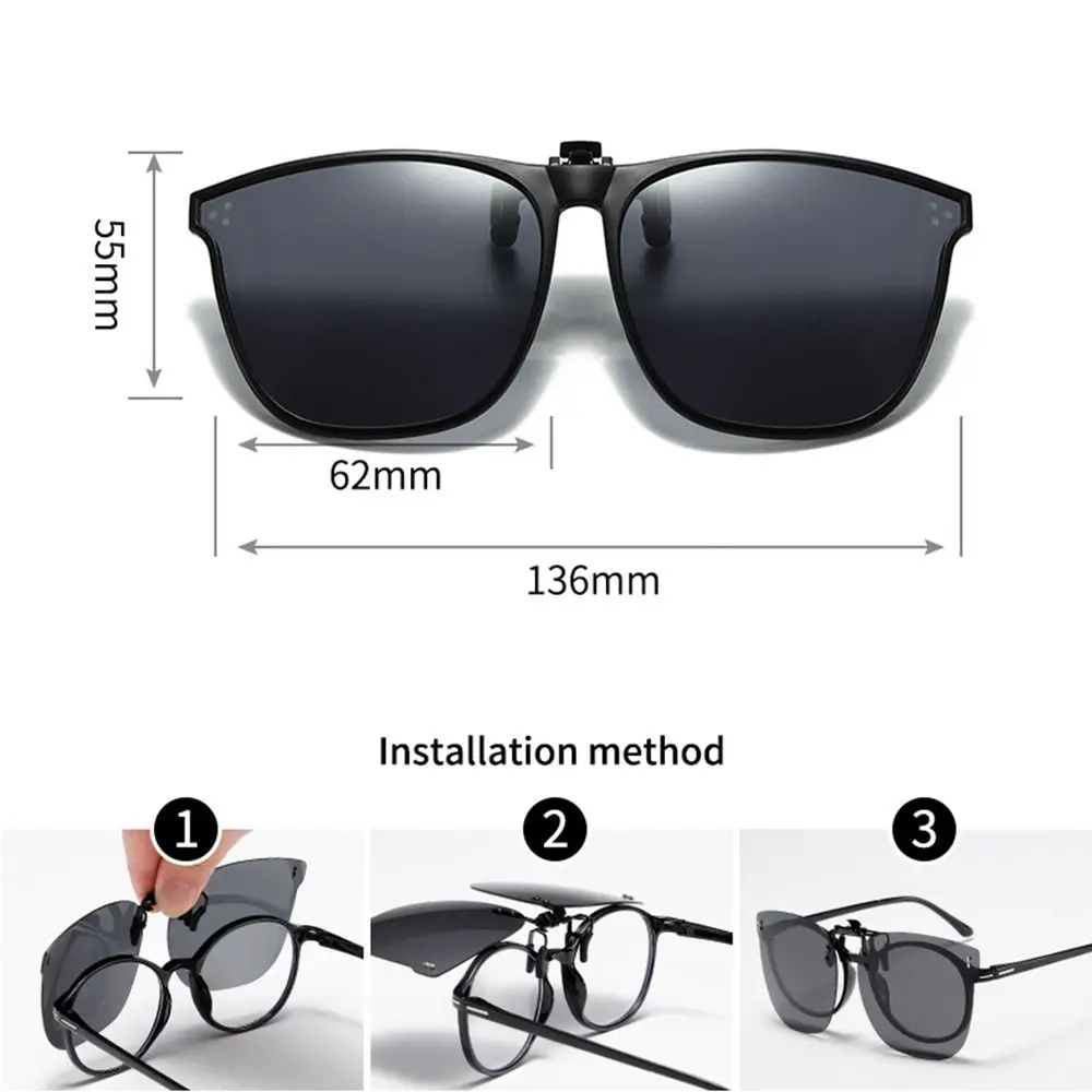 Gafas de sol con clip abatible sobre gafas graduadas
