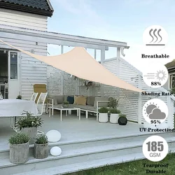 Toldo triangular transpirable HDPE con protección solar UV