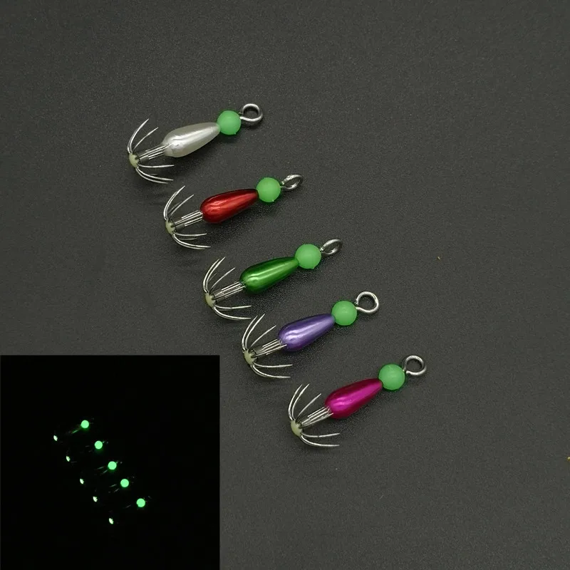Anzuelos de tubo para calamar nocturno UV tipo cohete perlados - imagen 4